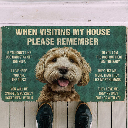 3D Please Remember Labradoodle House Rules Custom Doormat