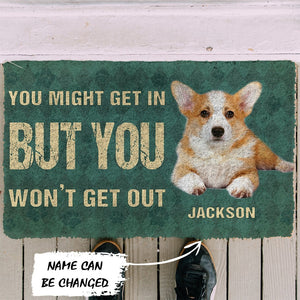 3D You Might Get In But You Wont Get Out Pembroke Welsh Corgis Dog Doormat