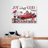 Joy To The World God Has Come Cardinal Christmas Canvas Wall Art
