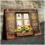 Hummingbird Premium Wall Art Canvas - Dream without Fear Love Without Limits Premium Canvas