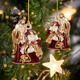 Holy Family on Base - Car Ornament