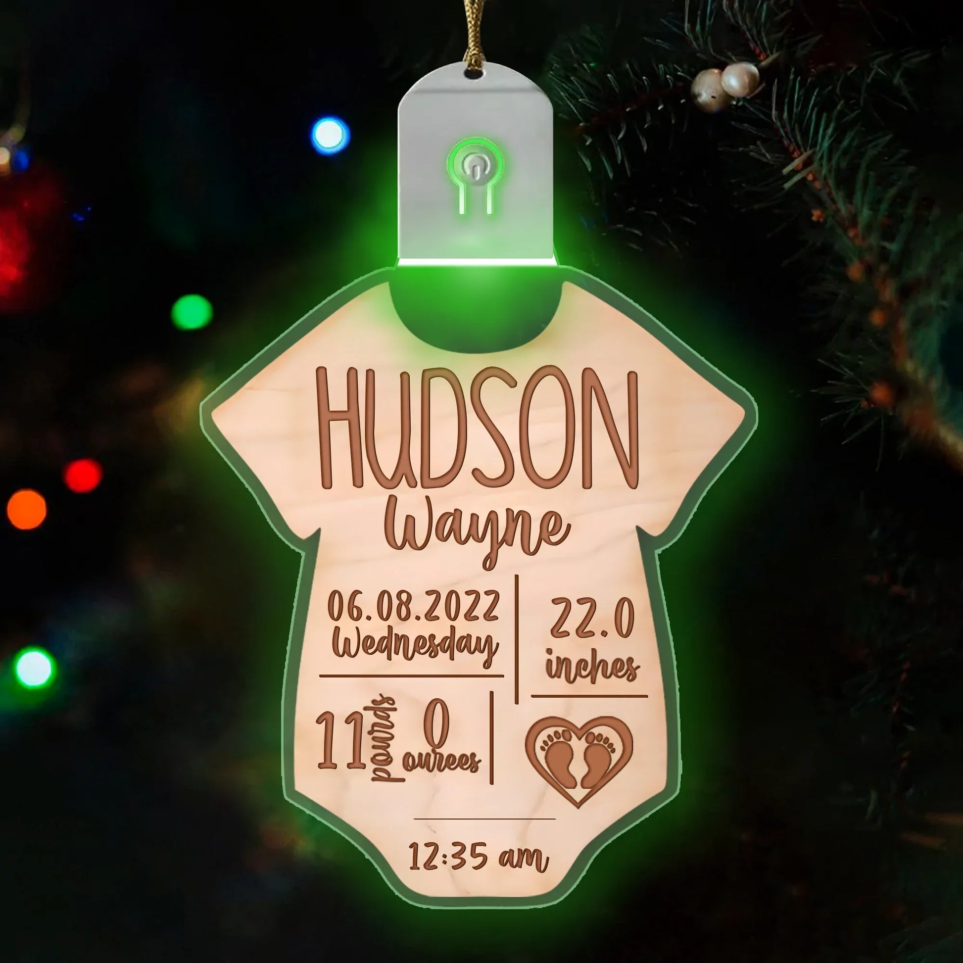 Personalized Baby Birth Stat Christmas Ornaments HB