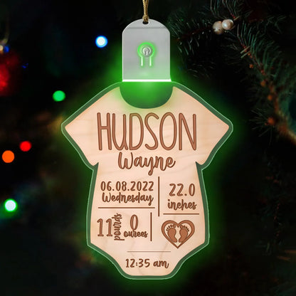 Personalized Baby Birth Stat Christmas Ornaments HB