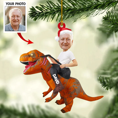 Personalized Photo Dinosaurus Funny Ornament For Christmas