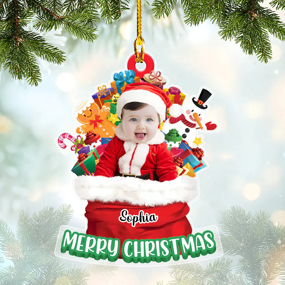 Personalized Flat Acrylic Cute Baby Ornament Home Decor Christmas