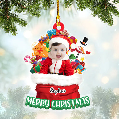 Personalized Flat Acrylic Cute Baby Ornament Home Decor Christmas