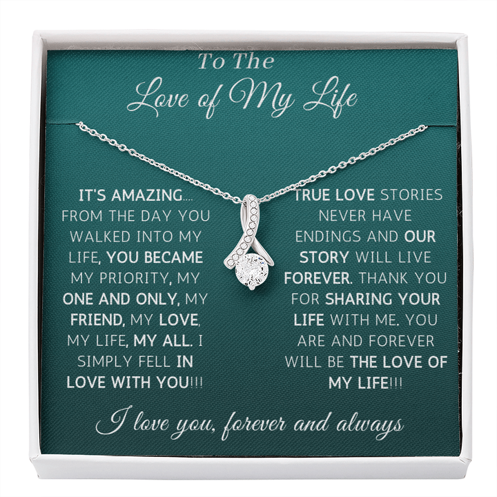 To The Love Of My Life, My Wife, My Soulmate Thank You For Sharing Your Life With Me Alluring Beauty Necklace XL007A