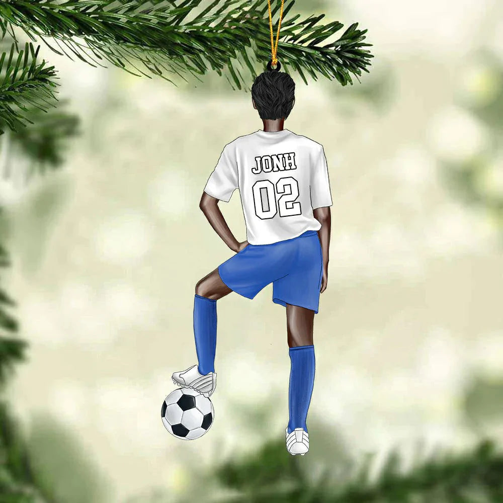 Personalized soccer player Christmas Ornament-Great Gift Idea For Soccer Players&Soccer Lovers, Custom Shape Ornament Decor HB