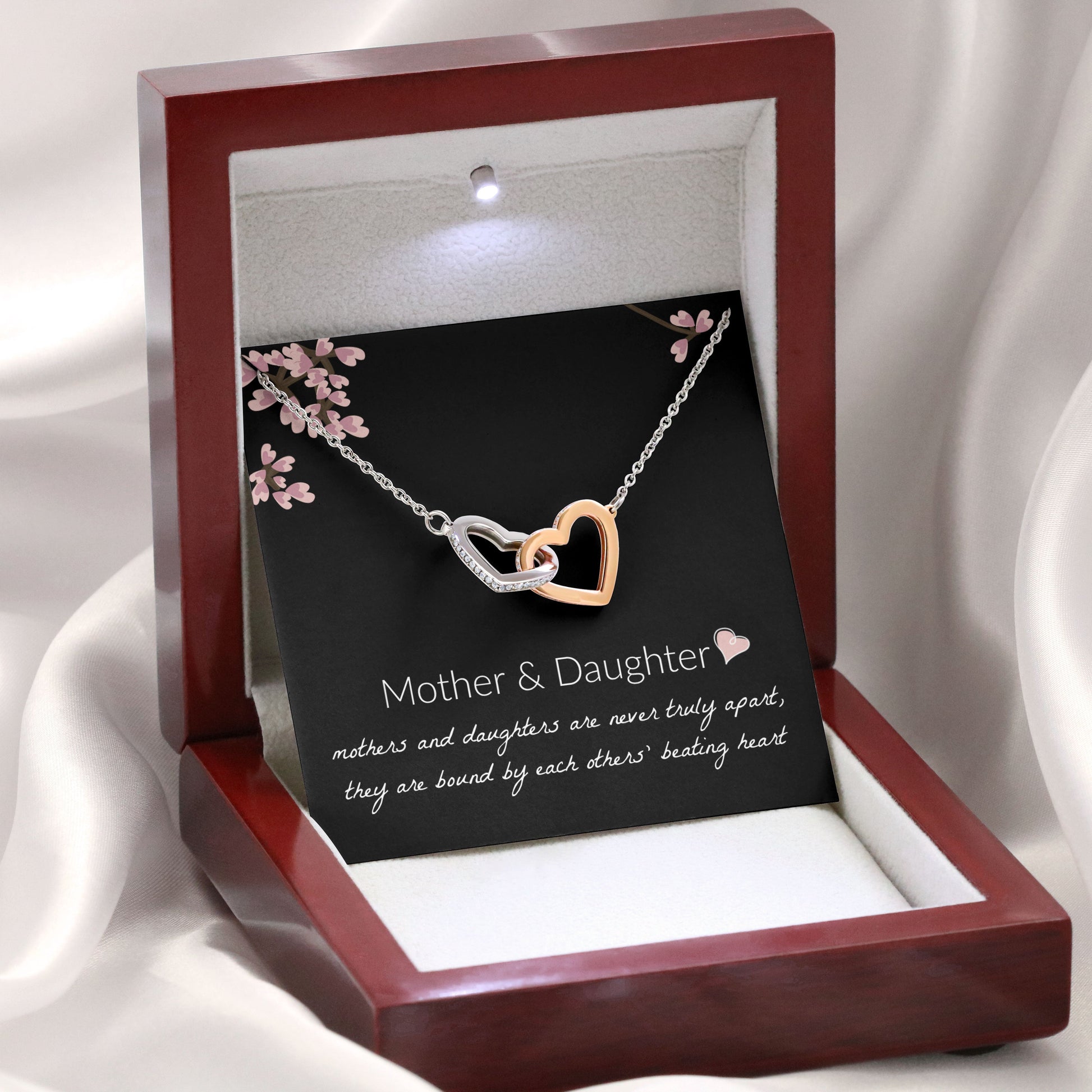 Mother and Daughter Necklace - Mother and Daughter Are Never Truly Apart, Gift for Mother and Daughter Interlocking Hearts Necklace - XL051Y