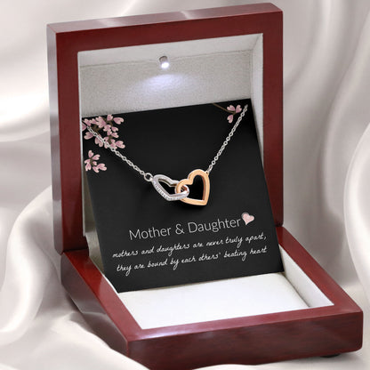 Mother and Daughter Necklace - Mother and Daughter Are Never Truly Apart, Gift for Mother and Daughter Interlocking Hearts Necklace - XL051Y