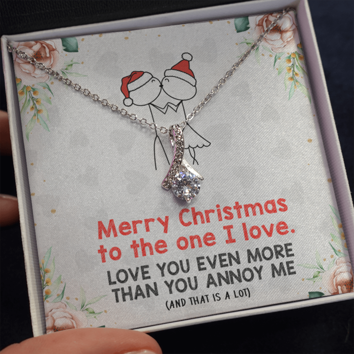 To My Wife, Soulmate, Girlfriend Necklace - Merry Christmas To The One I Love - Alluring Necklace