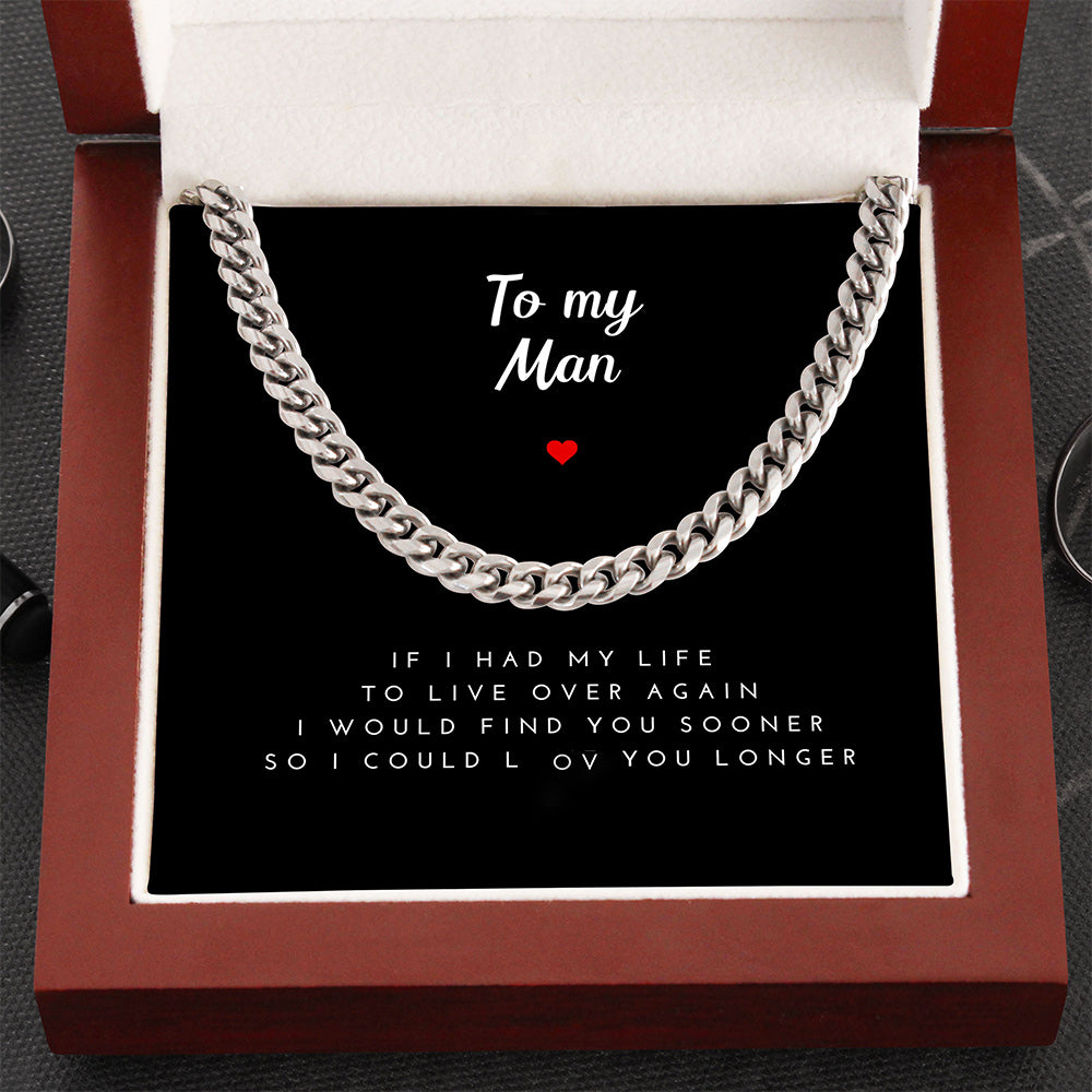 Boyfriend and Husband Necklace - To Love You Longer Cuban Link Chain Necklace