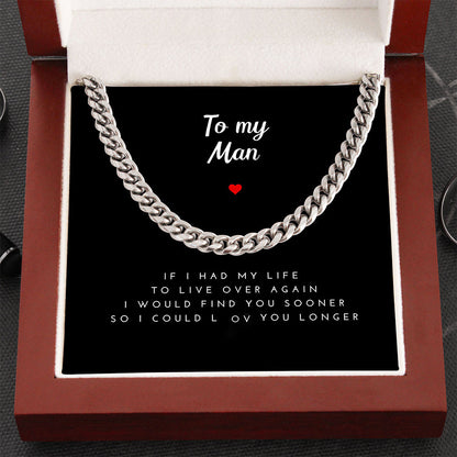 Boyfriend and Husband Necklace - To Love You Longer Cuban Link Chain Necklace