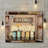 It's Okay Hummingbird Premium Wall Art Canvas