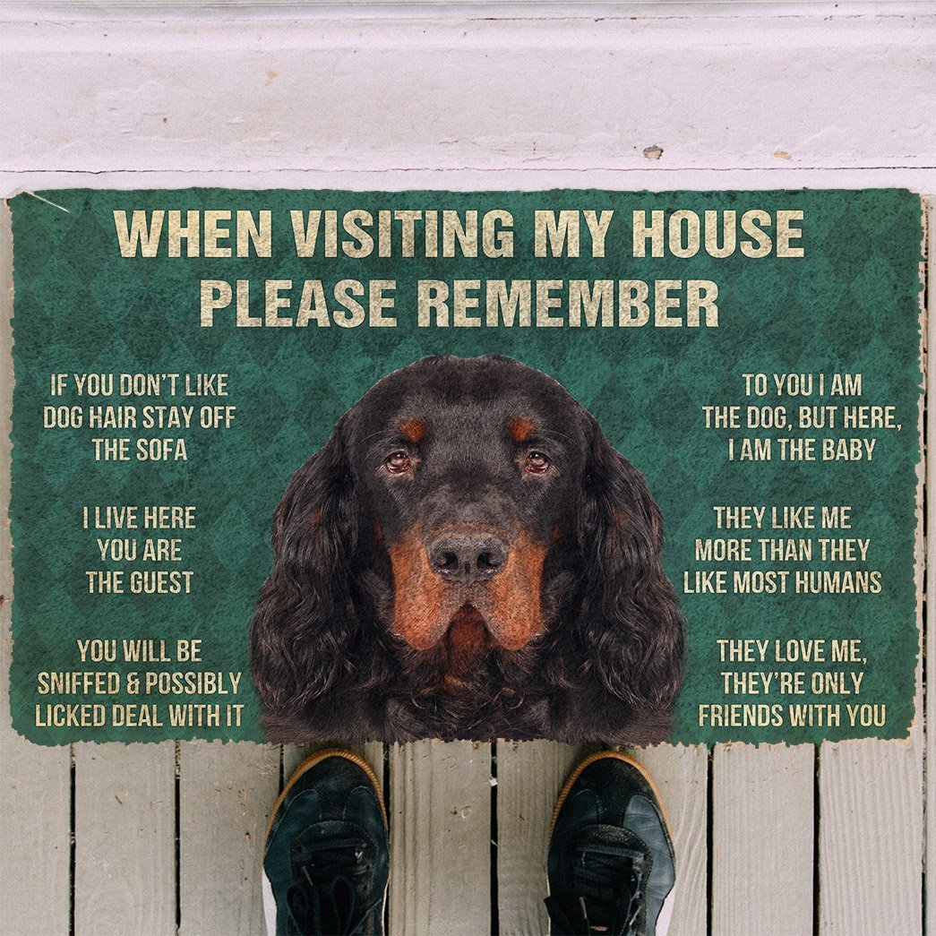 3D Please Remember Gordon Setter Dogs House Rules Doormat