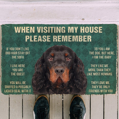 3D Please Remember Gordon Setter Dogs House Rules Doormat