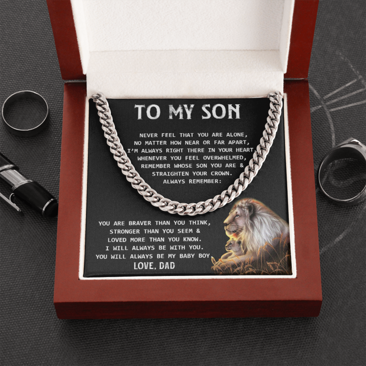 To My Son - Remember Whose Son You Are - Cuban Link Chain Necklace