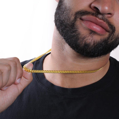 "Influencer Of Our Marriage" Father In Law Wedding Anniversary Necklace Gift From Daughter-In-Law Son-In-Law Cuban Link Chain Jewelry Box