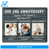 2nd Wedding Anniversary Gift For Husband For Wife Custom Canvas Print
