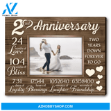 2nd Year Wedding Anniversary Gift For Husband Custom Anniversary Gift