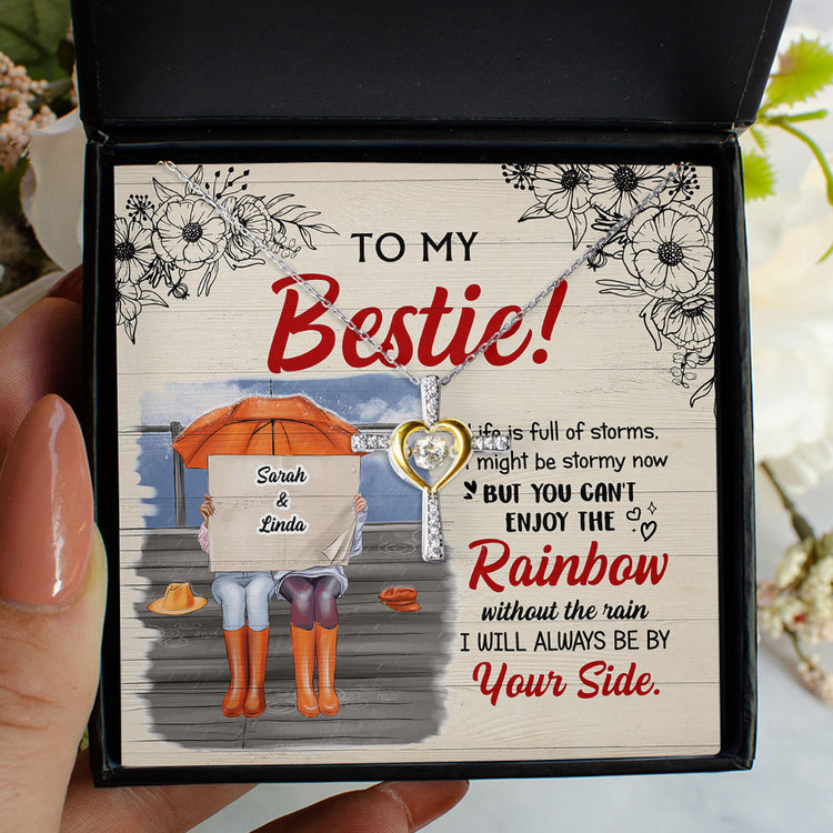 Besties Necklace I Will Always Be By Your Side - Personalized Love Knot Necklace Alluring Necklace, Dancing Cross Necklace 336B - TGV