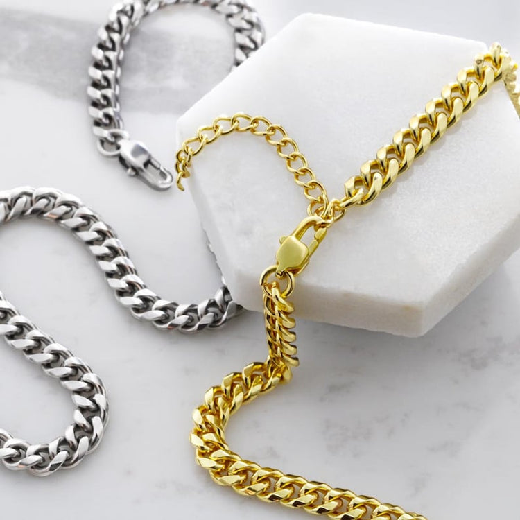 Cuban Link Chain Necklace For Boyfriend, To My Boyfriend, We Are Connected By Heart Boyfriend Long Distance Gift From Girlfriend - TGV