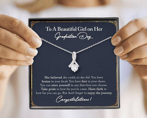 Graduation Gift Necklace for Her - She believed she sould, so she did - College High School Senior Graduation Gift - Class of 2022 Alluring Beauty Necklace - 034E - TGV