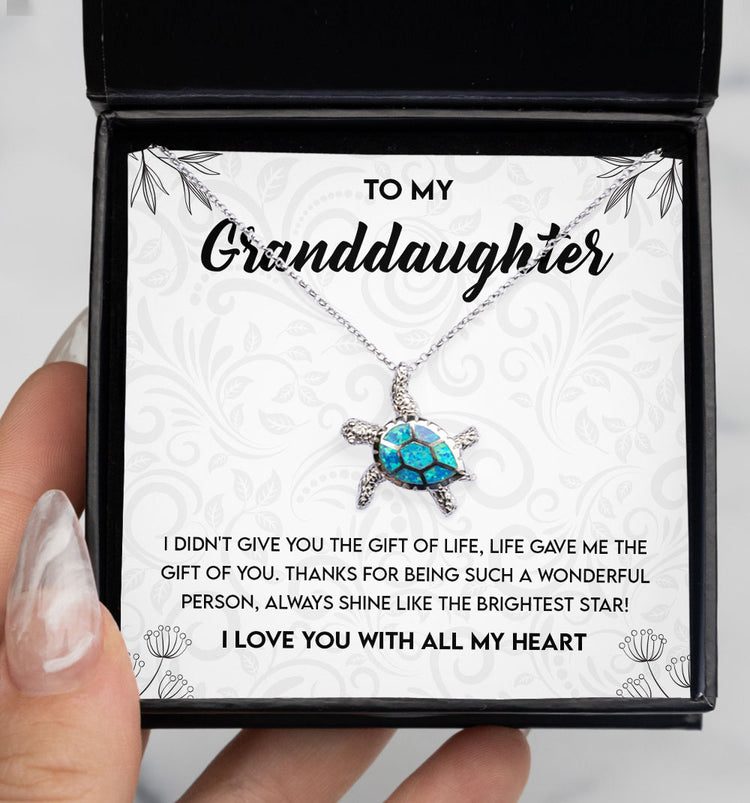 My Bonus Daughter - Daughter Necklace Gift - Shine Like The Brightest Star Love Knot Necklace, Alluring Beauty Necklace, Turtle Necklace, Sunflower Necklace 355B v2 - TGV