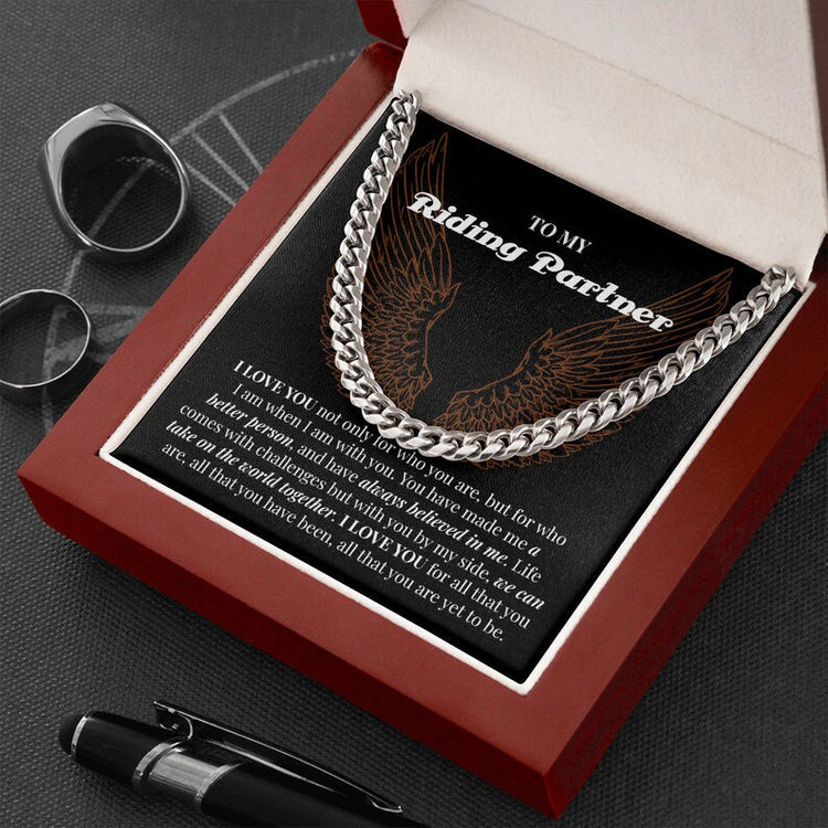 Riding Partner Gift, Cuban Link Chain Necklace For My Boyfriend, Gift For Husband, Riding Partner Gift For Man, Motorcyclist Gift For Him. - TGV