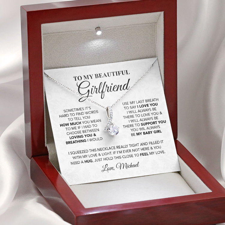 To My Beautiful Soulmate, Wife Necklace Gift - I would use my last breath to say I love you My Baby Girl Love Knot, Alluring Beauty, Sunflower, Turtle Necklace Girlfriend Gift- 363B - TGV
