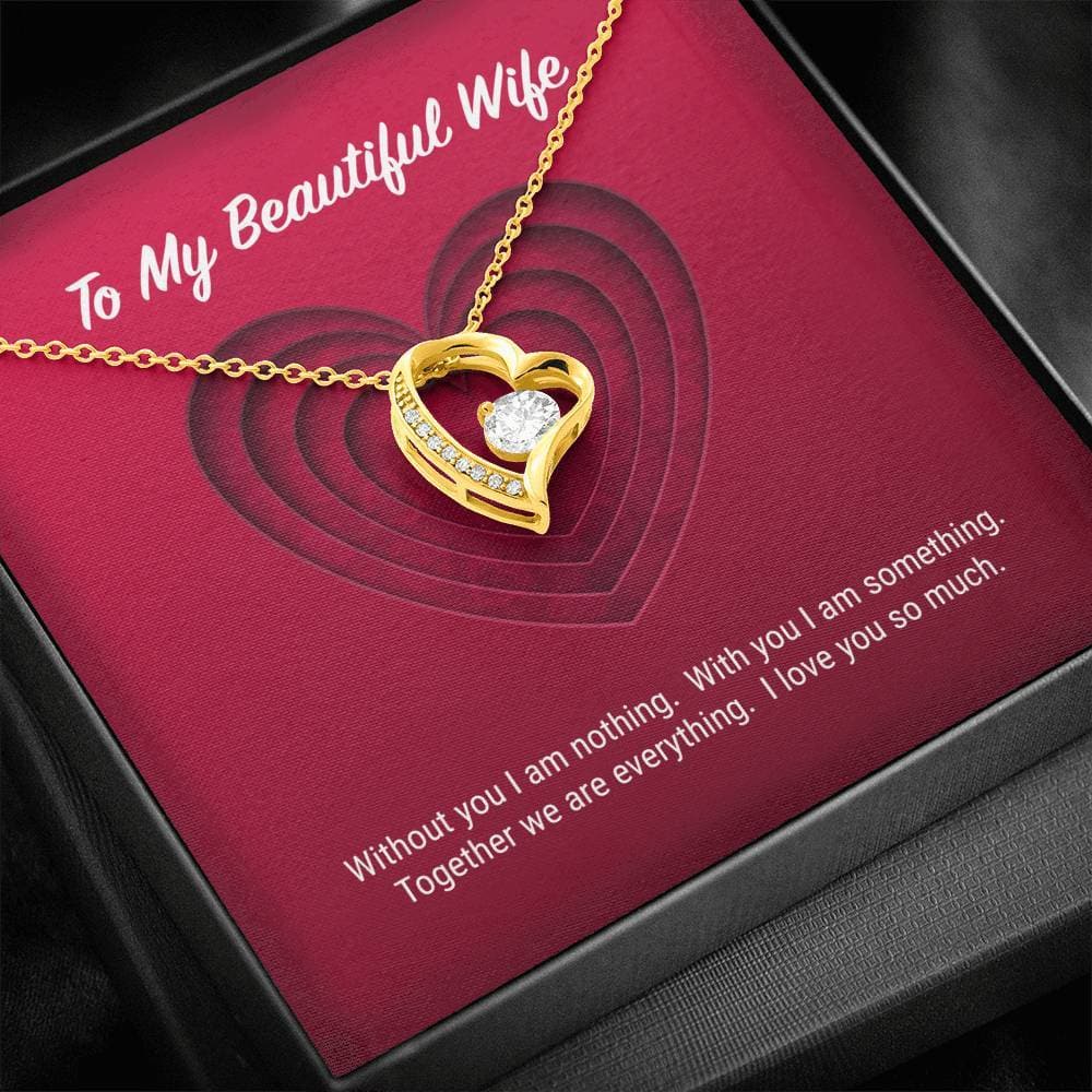 To My Beautiful Wife Forever Love Necklace (18K Gold Finish)