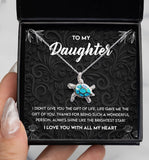 To My Bonus Daughter - Daughter Necklace Gift - Life gave me the gift of you Alluring Beauty Necklace, Turtle Necklace, Sunflower Necklace 355B - TGV
