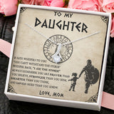 To My Daughter Granddaughter Necklace Gift - Viking Style Whisper Back I Am The Storm Braver, Stronger, Smarter and Loved - I Love you to the Valhalla and back - Custom Love Knot, Eternal Hope, Alluring Beauty Necklace 052D - TGV