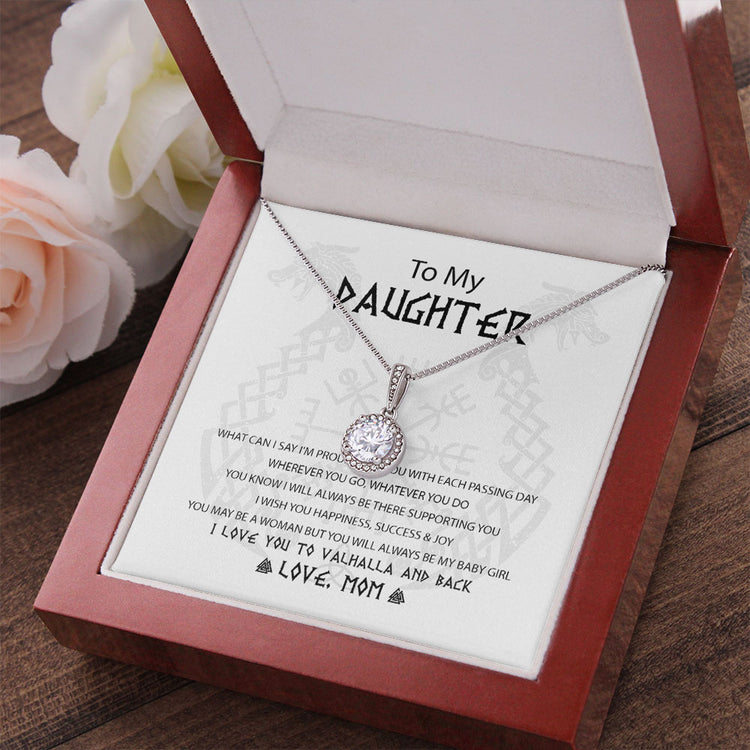 To My Daughter Granddaughter Necklace Gift from Viking Dad Mom - I wish you happiness, success and joy - Custom Love Knot, Eternal Hope, Alluring Beauty Necklace 053B - TGV
