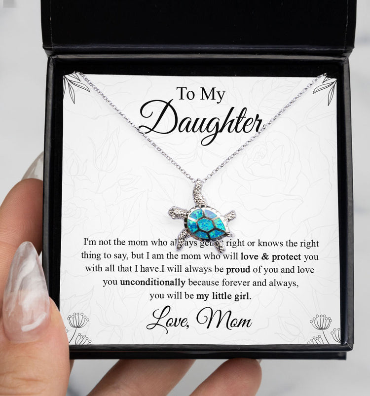 To My Daughter Necklace Gift - Love you unconditionally because forever and always, you will be my little girl Love Knot Necklace, Alluring Beauty, Sunflower Necklace Gift from Husband XL365A - TGV