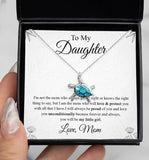 To My Daughter Necklace Gift - Love you unconditionally because forever and always, you will be my little girl Love Knot Necklace, Alluring Beauty, Sunflower Necklace Gift from Husband XL365A - TGV