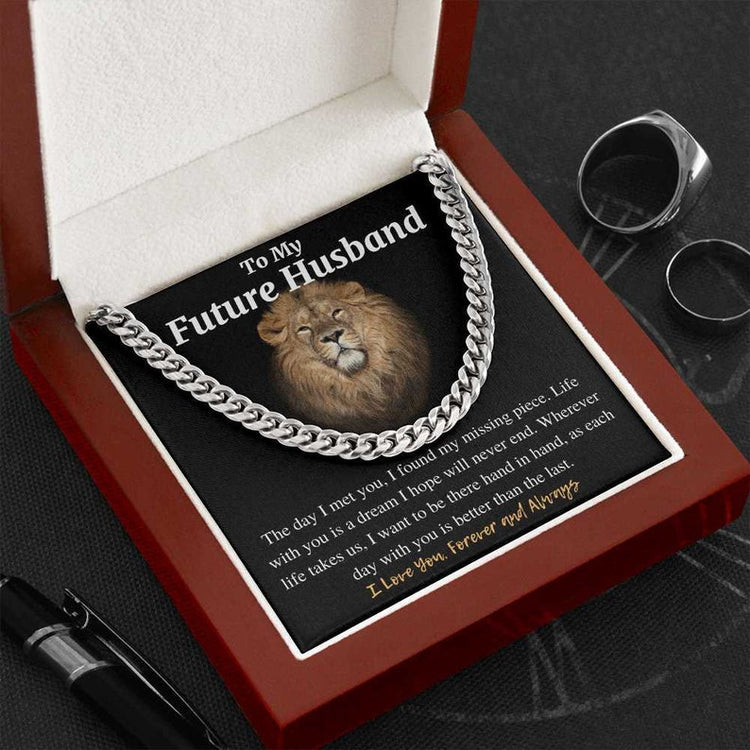 To My Future Husband Necklace, I Want To Be Hand In Hand, Necklace for Future Husband, Cuban Link Chain Necklace - TGV