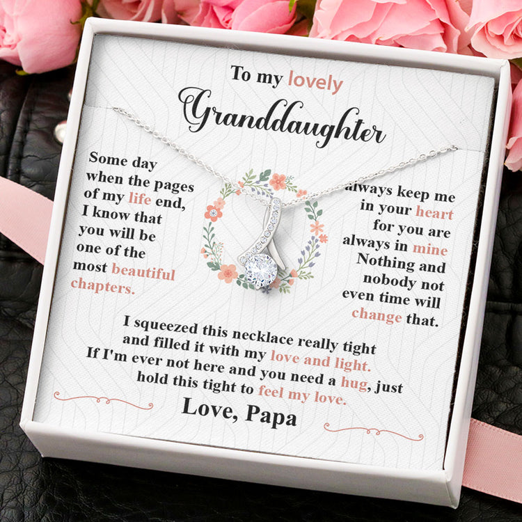 To My Lovely Daughter Granddaughter Necklace Gift You Are The Most Beautiful Chapters - Love Knot, Alluring Beauty Necklace from Mom Grandma 004A - TGV