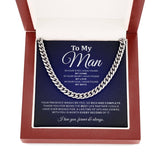 To My Man Necklace - In Your Eyes I Have Found My Home, In Your Heart I Have Found My Love Cuban Link Chain Necklace 019H - TGV