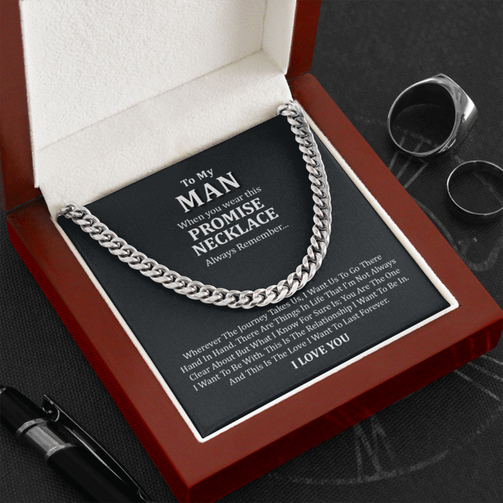 To My Man Necklace This Is The Love I Want To Last Forever Cuban Link Chain Necklace 340J - TGV