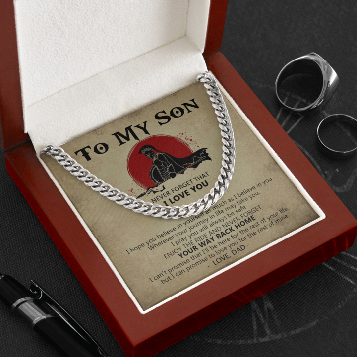 To My Son - I Can Promise To Love You For The Rest Of Mine - Cuban Link Chain Necklace - TGV