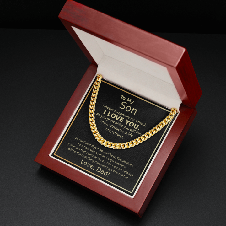 To My Son, I Love You, Cuban Link Chain Necklace - TGV