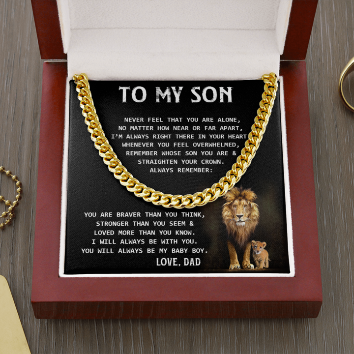 To My Son - Loved More Than You Know - Cuban Link Chain Necklace - TGV