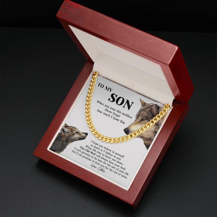 To My Son Necklace - Never Forget How Much I Love You - Cuban Link Chain Necklace - TGV