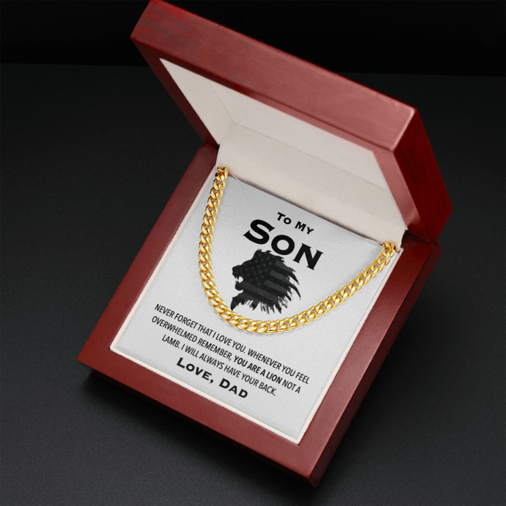 To My Son, Never Forget That I Love You - Cuban Link Chain Necklace - TGV