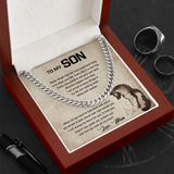 To My Son -Never forget that the most important thing is to enjoy your life - I Will Always Be There For You Love, Mom Wolf Cuban Link Chain Necklace 341A - TGV