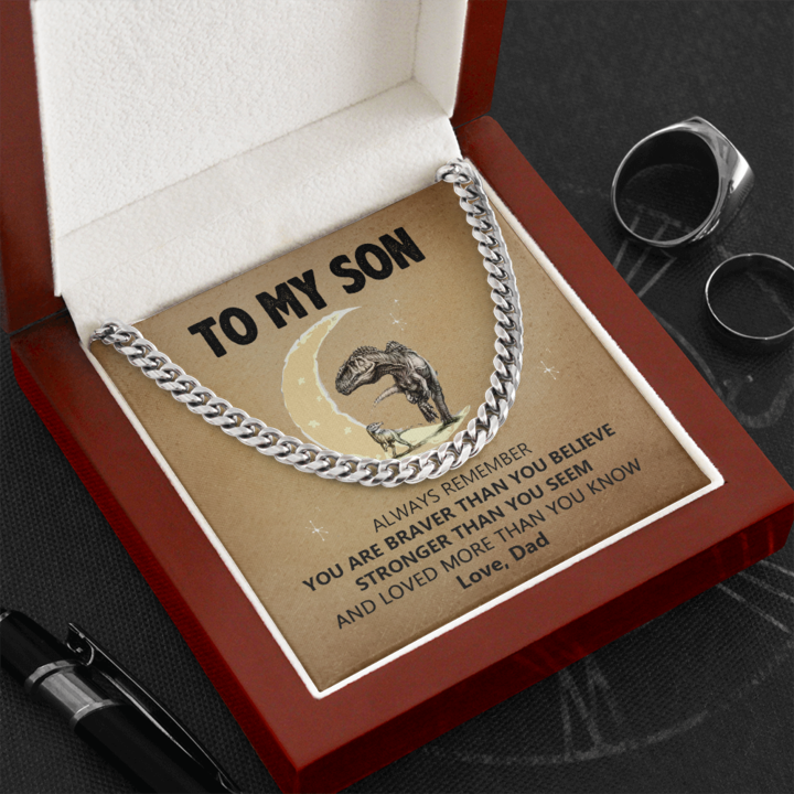 To My Son - You Are Brave Than You Believe - Cuban Link Chain Necklace - TGV