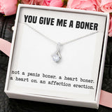 To My Wife Girlfriend Soulmate Necklace - Funny You Give Me A Boner An Affection Erection Love Knot - Alluring Beauty - Cross Dancing Necklace 029E - TGV