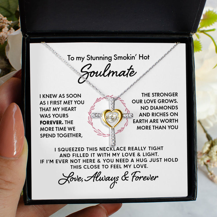 To My Wife Soulmate Girlfriend Necklace Gift I Promise You Will Never Have To Face Them Alone Love Knot Necklace, Alluring Beauty, Sunflower Necklace Gift 003B - TGV
