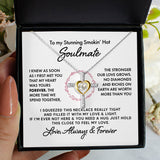 To My Wife Soulmate Girlfriend Necklace Gift I Promise You Will Never Have To Face Them Alone Love Knot Necklace, Alluring Beauty, Sunflower Necklace Gift 003B - TGV
